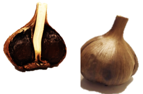 黒にんにくの断面